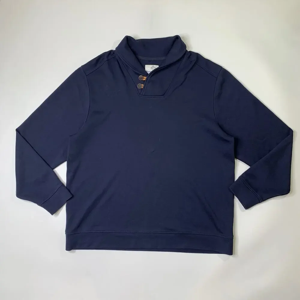 Tommy Bahama Polo Sweatshirt Mens XL Windsor Shawl Martinique Pima Cotton Casual